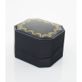 Luxury Gold Stamping Black Paper Gift Ring Box