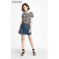 Stripe Cotton Femme T-shirt avec Zip