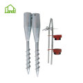 Factory ground earth screw anchor for fencing systems