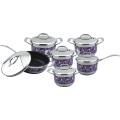 12pcs purple flower  painting casserole set