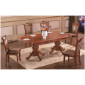 Mesa y silla de comedor de madera maciza tallada antigua