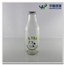 Logo Printing Empty 500ml Glass Raw Milk Bottles and Lids