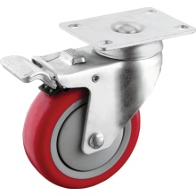 Medium Duty Full Braked PU Casters