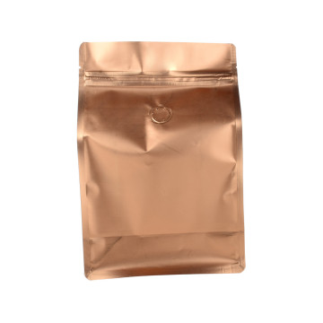 Bolsa de Kraft de café de plástico de aluminio de color dorado