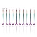 4Pcs Fish Tail Mermaid Cosmetic Brush Set