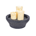 Table Fountain Candle 3pcs Round