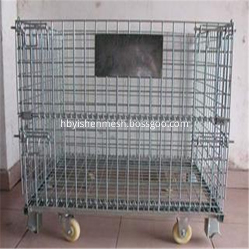 Folding wire mesh basket