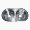 New Design Stainless Steel Double Sink Round Bowls