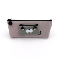 Hot selling custom cute cat canvas pencil case