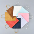 Printed kraft paper die cut flat bottom bag