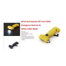 3 LED Wind Up Dynamo Torches With Emergency Hammer