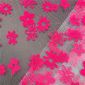 Flowers Flocking Printed Tulle Fabric for Girl's Dress