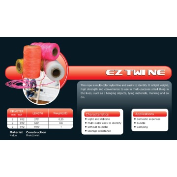 1/12"X550′ Ez Twine Rope for Domestic Expenses/Bundle/Camping