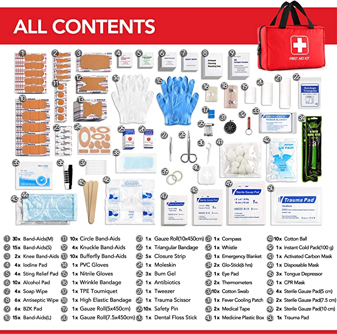 First Aid Kit with Hospital Grade Medical Supplies