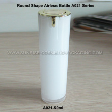 15ml 30ml 50ml Round Shape White Airless Cream Bottle