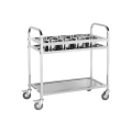 Hand-push stainless steel dining trolley in the kitchen