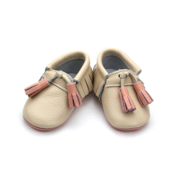 Latest Style Genuine Leather Baby Shoes with Fringe