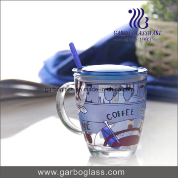 Tasse décorative 14oz avec couvercle et cuillère