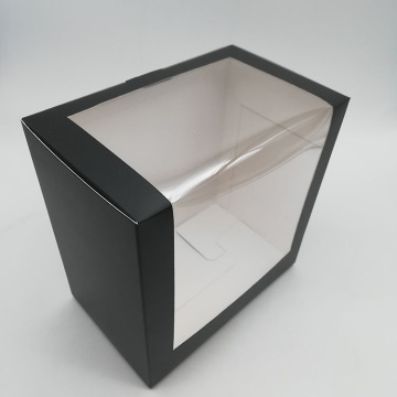 Custom Black Cap Paper Gift Box With Window