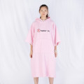 Embroidered logo cotton terry towel poncho