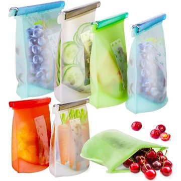 Sacs de rangement en silicone réutilisables sans BPA