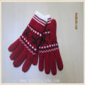 woman deer patttern acrylic knitted gloves