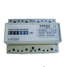Medidor electrónico trifásico de vatios-hora de carril DIN