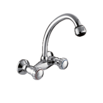 In-wall double handle basin faucet