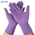 Guantes de nitrilo seguro para alimentos desechables de polvo azul en polvo