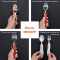 Outdoor Foldable Camping Utensil Set Stainless Steel Multi-function Hiking Camping Pocket Cutlery Cookware With Fork Spoon Knife