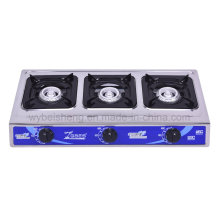 Portable Gas Cooker, Stainless Steel, Three Burners