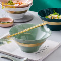 Anillo de oro patrón de fideos sopa de cuenco de arroz