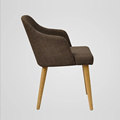 High Armrest Fabric Wooden Chair for Dining Room