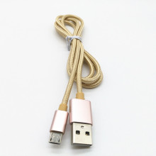 Nylon trançado macho a para cabo de dados micro USB