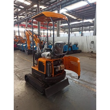 Rhinoceros Mini Excavator XN12 com o motor Kubota e a tampa traseira aberta