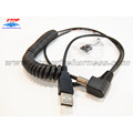 Cable de datos USB en espiral a conector de CC