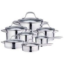 14-piece stainless steel pots and pans set