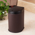 Brown Weave Design Press Waste Bin (H-3LG)