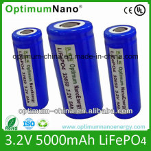 Three Tabs 32650 3.2V 5ah LiFePO4 Battery Cell