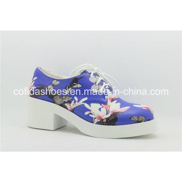 Popular de encaje de señora casual zapatos con flor encantadora