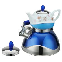 Traditional Painting Blue Tea Pot Whistling Kettle