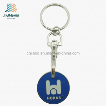 Approvisionnement Personnalisé émail promotionnel Euro Trolley Token Coin Keychain