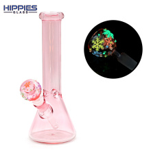 Pink Glass Thick Bottom Beaker Bong