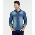 Custom-Made Men Long Sleeve Denim Causal Shirt