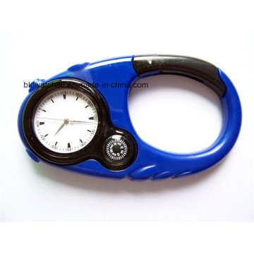 Multifunctional Plastic Carabiner Watch with Backlight Compass