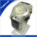 a+ Quality Irregular-Shaped Stainless Steel Watch Genuine Leather Band Psd-2785