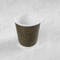 Disposable Kraft Paper Cups Ripple For Coffee Shop