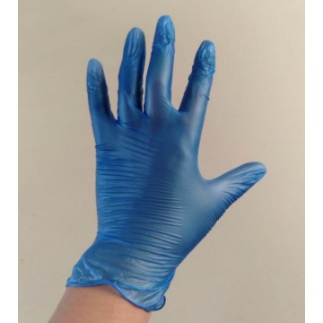 Heißer Verkauf blauer Einweg-Vinylhandschuh für medizinische Untersuchungen