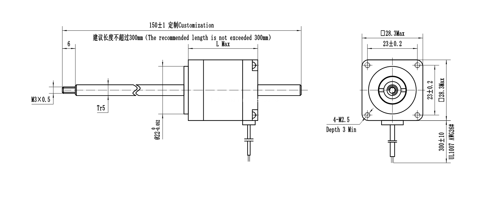 the drawing of stepper motor