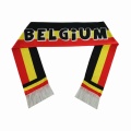 Custom satin fabric Belgium flag design football scarfs